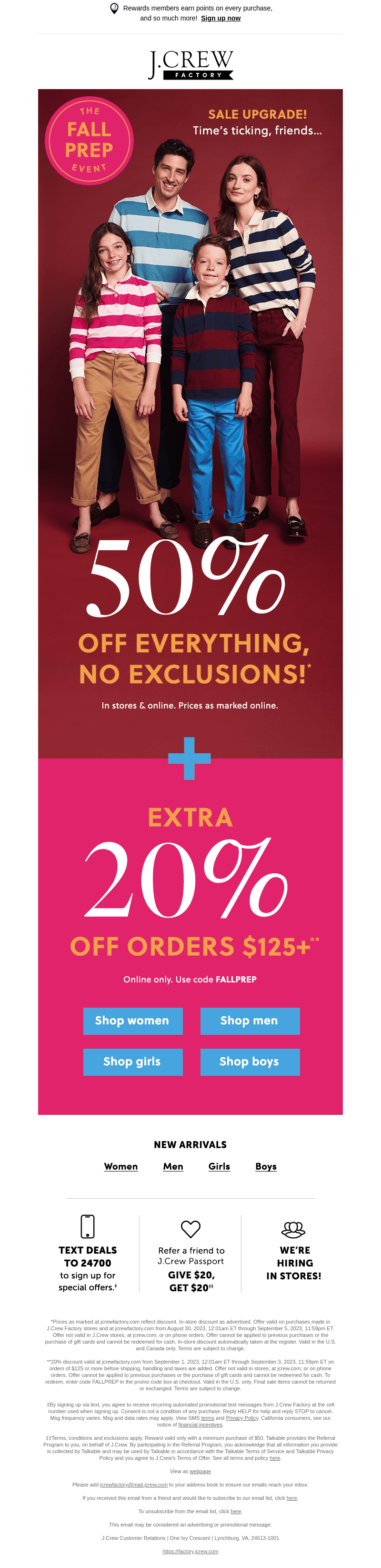UPGRADE ALERT 🚨 50% off EVERYTHING + extra 20% OFF $125+