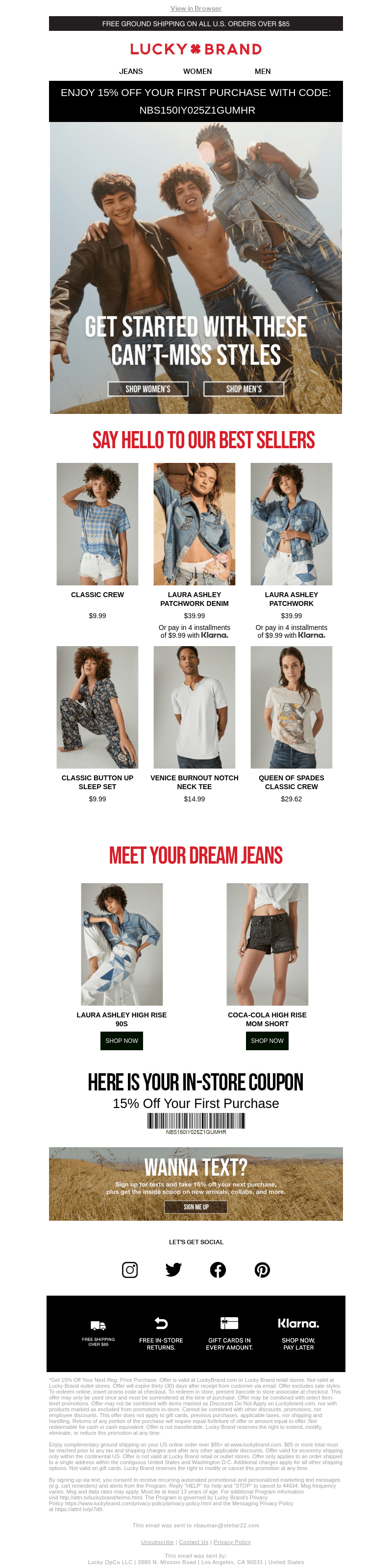 RE: 15% Off Your First Purchase