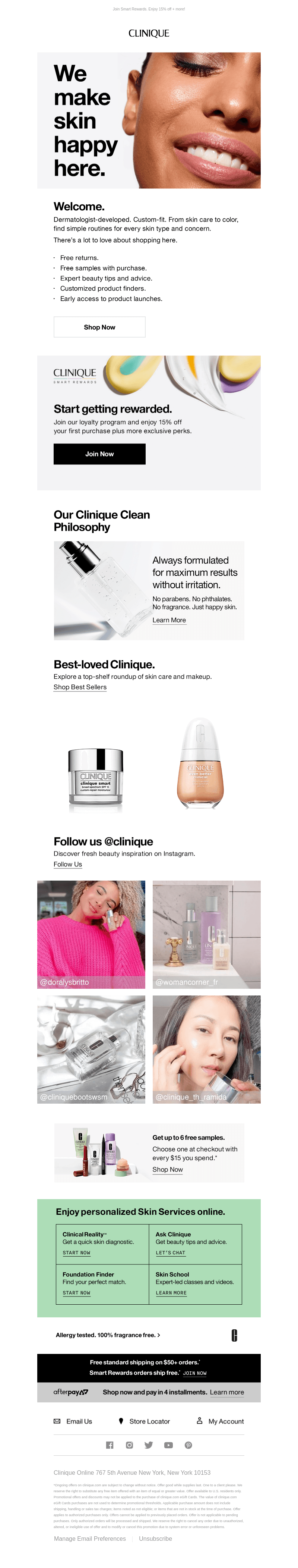 A warm Clinique welcome!