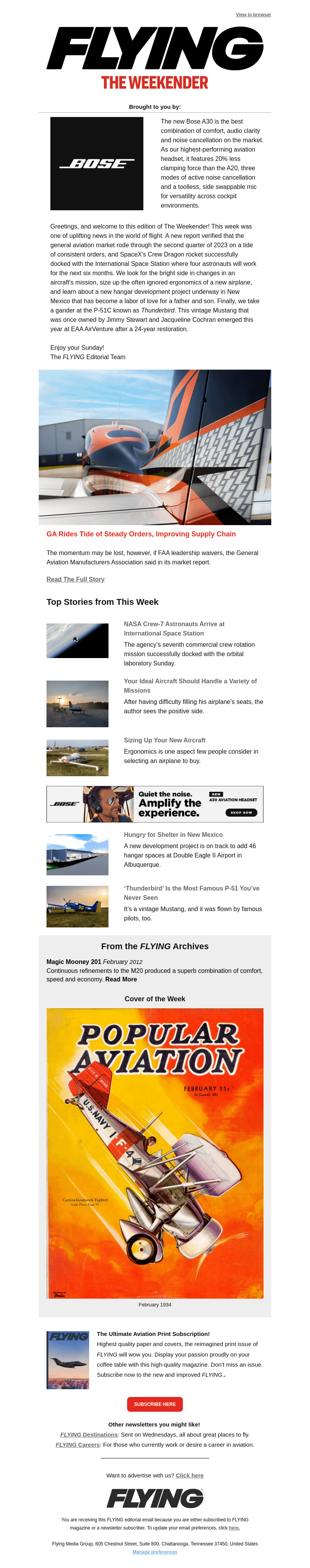 Flying Magazine email from Sun, Sep 3, 2023