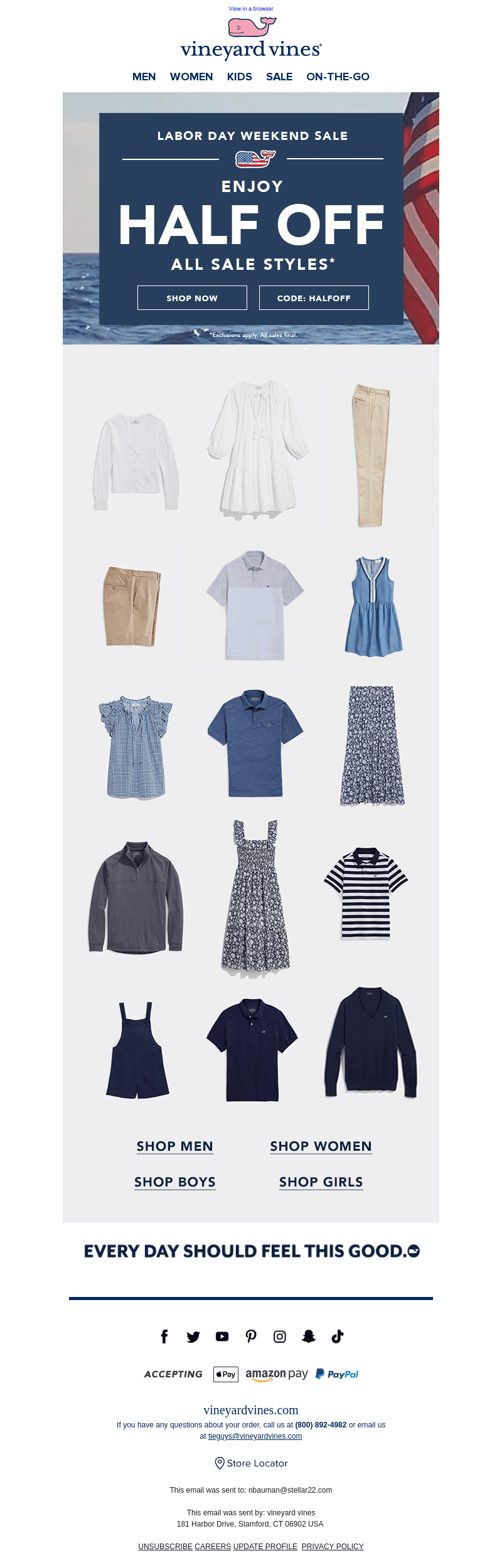 Ends Tomorrow: Half Off Sale!