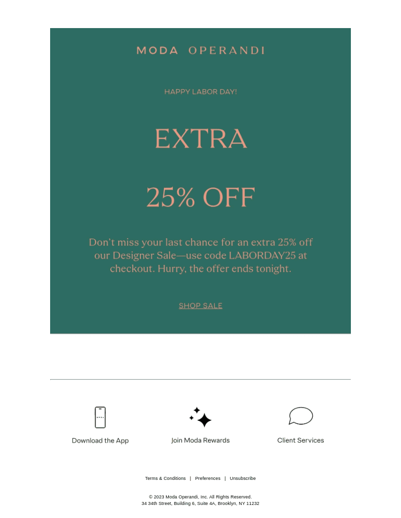 LAST CHANCE: extra 25% off Sale