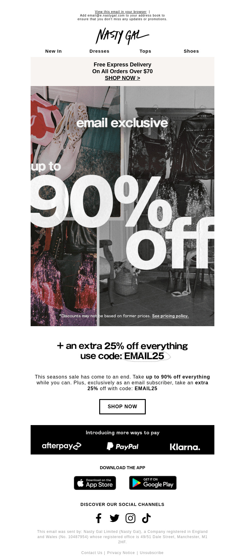 Email Exclusive: Take 25% off everything