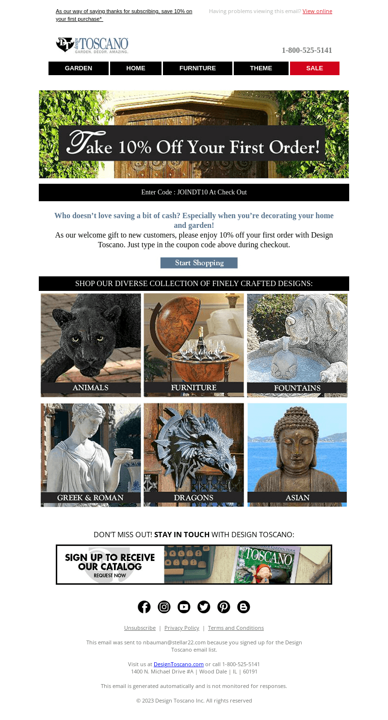 Welcome Coupon - Take 10% Off Your First Order!