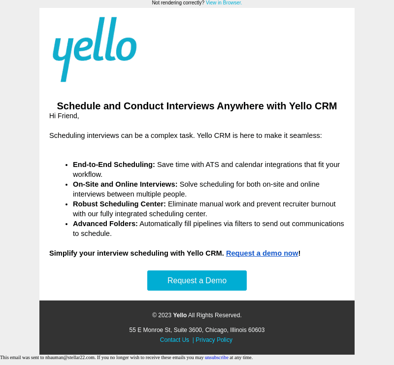 Simplify Interview Scheduling with Yello's Purpose-Built CRM