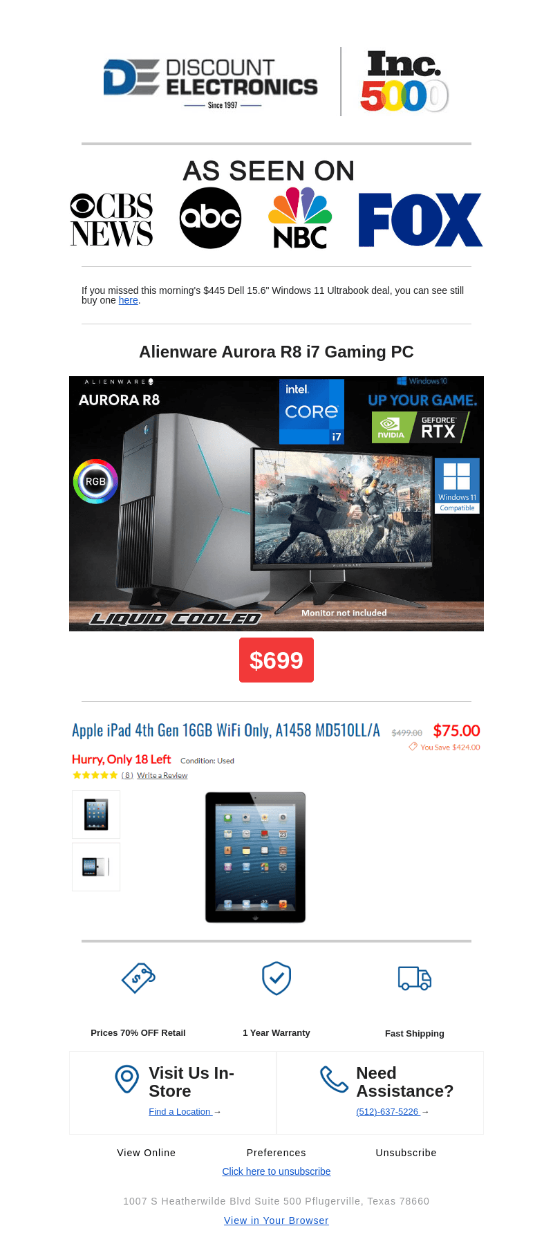 🚨 70% OFF Alienware R8 i7 RTX Liquid Cooled Gaming PC 👽