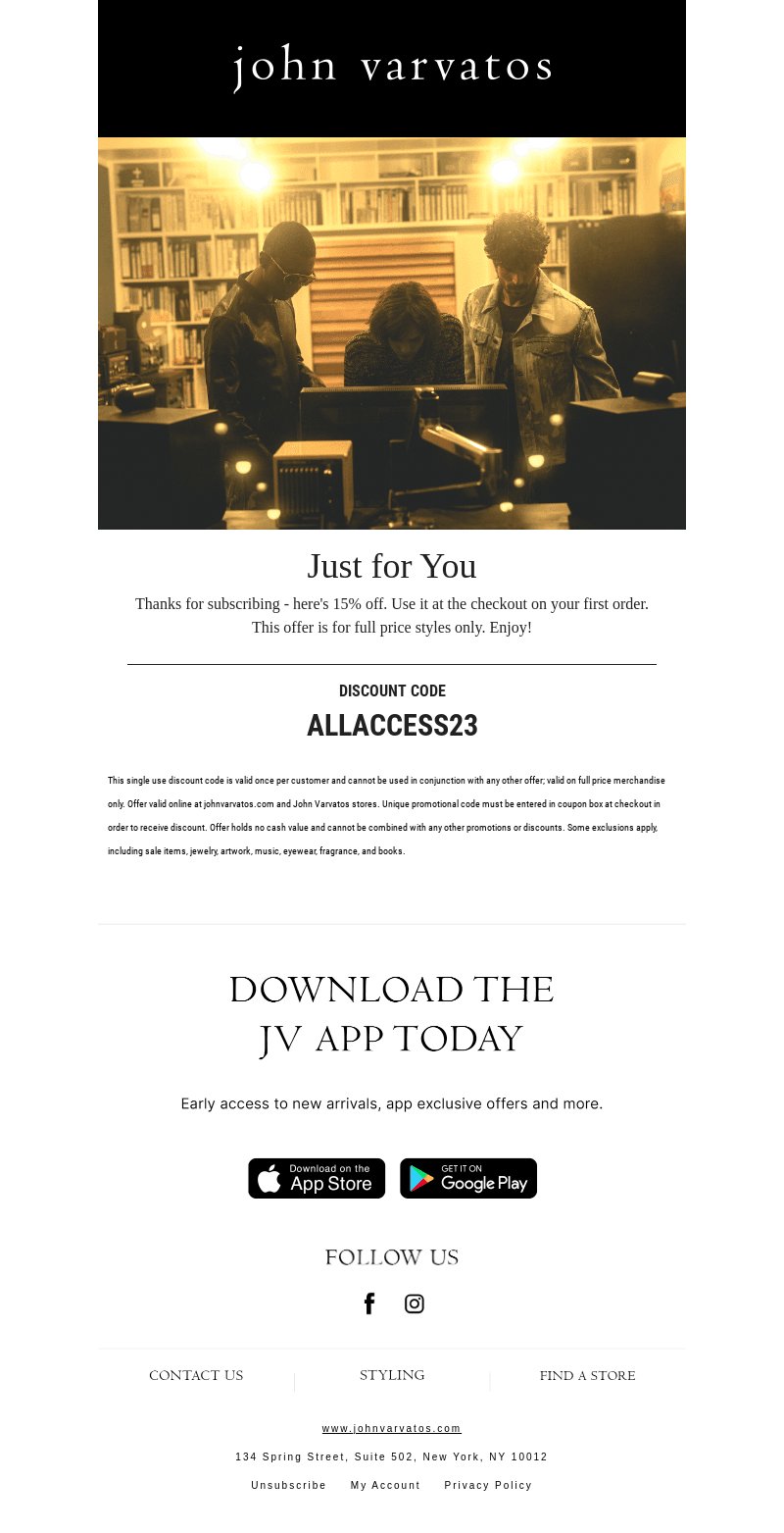 Just for You: 15% Off