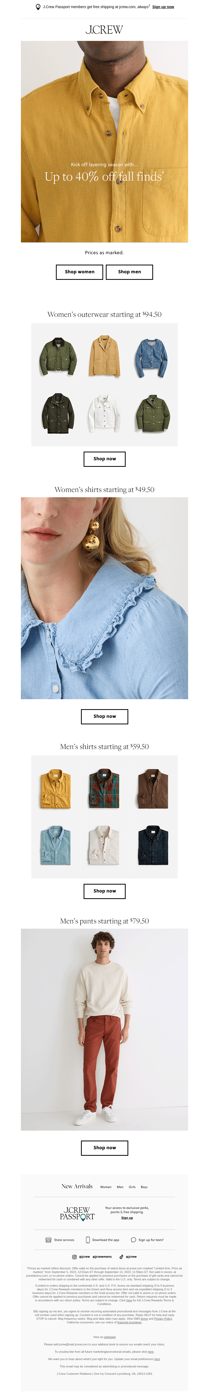 Up to 40% off jackets, pants & more fall finds