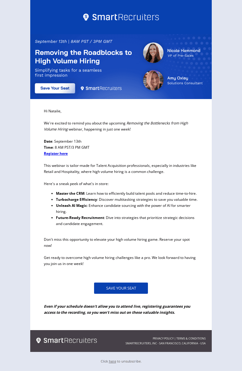 One Week: High Volume Hiring Webinar