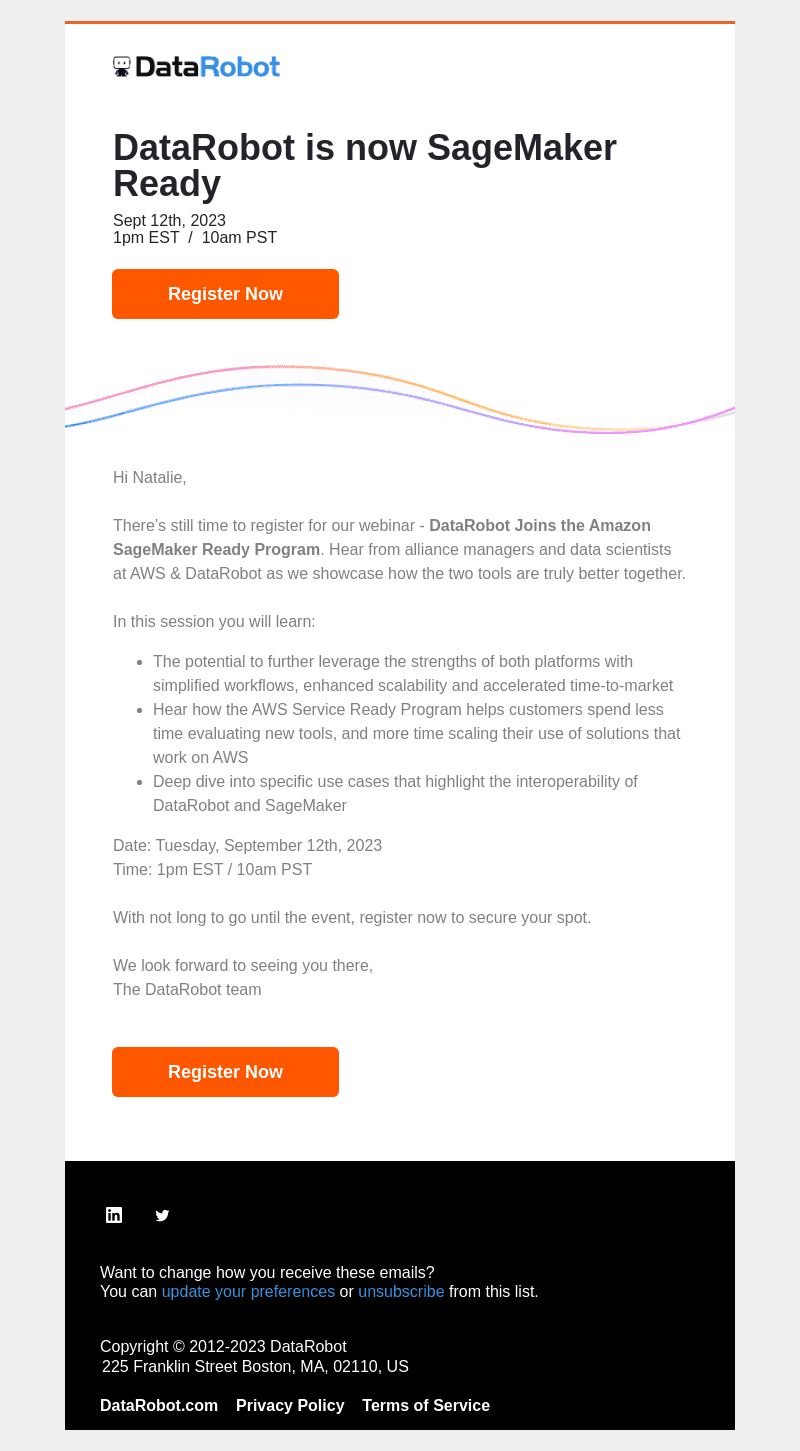 Register Today | Webinar | DataRobot & AWS SageMaker - Better Together