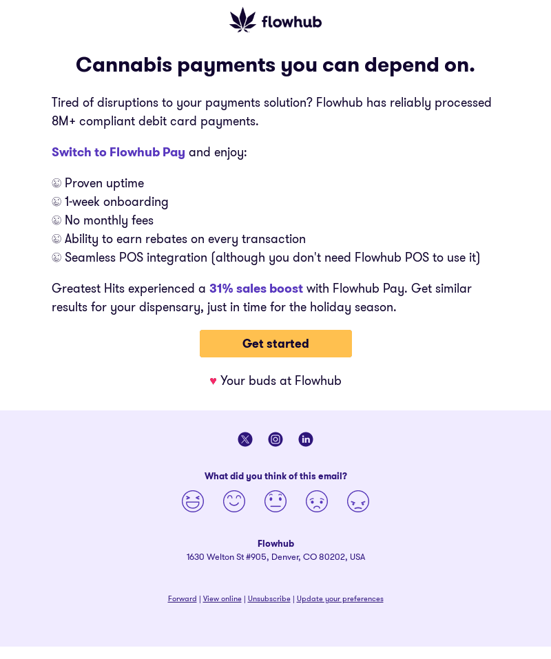Flowhub email from Wed, Sep 6, 2023