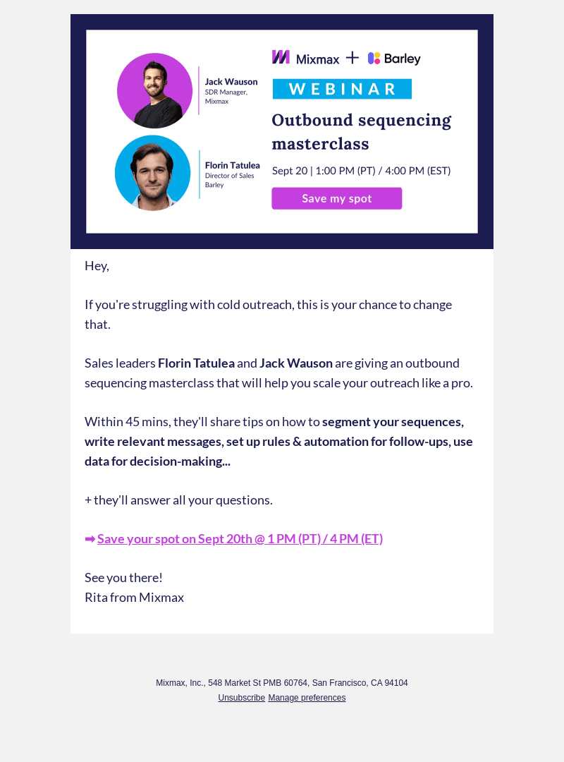 Outbound sequencing masterclass