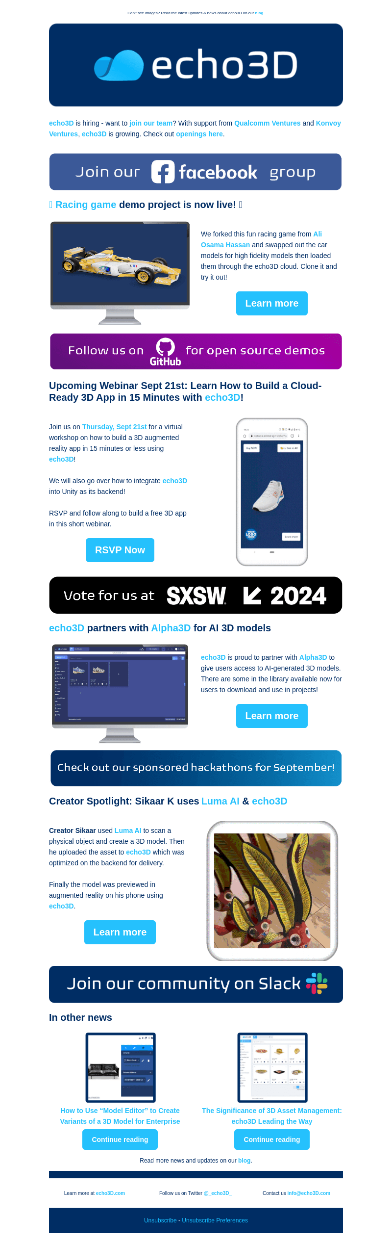 echo3D email from Thu, Sep 7, 2023