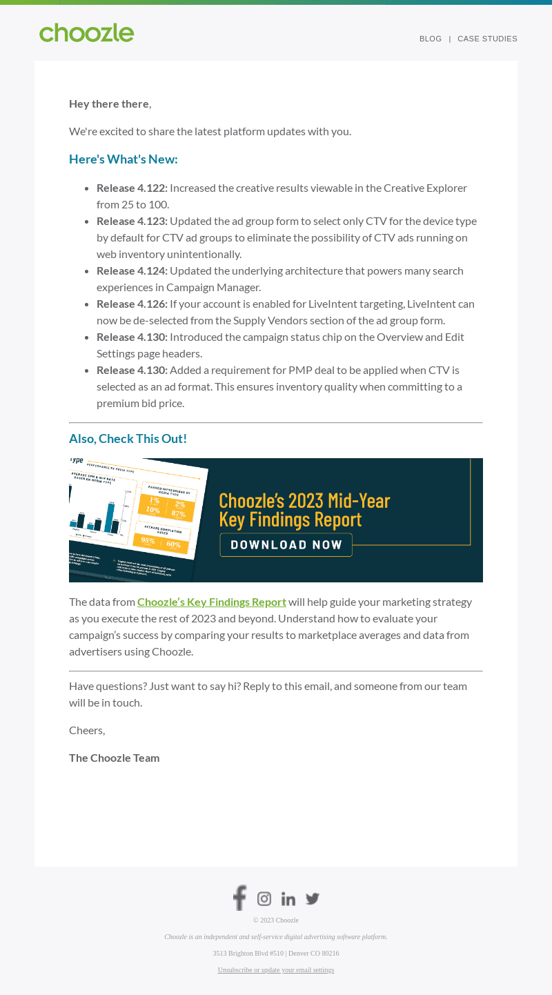 Choozle email from Thu, Sep 7, 2023