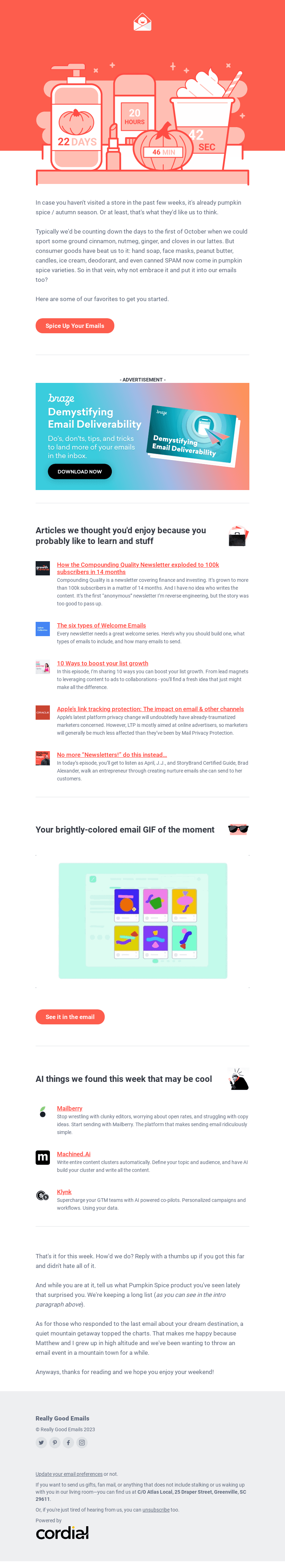 Spicy emails and stuff