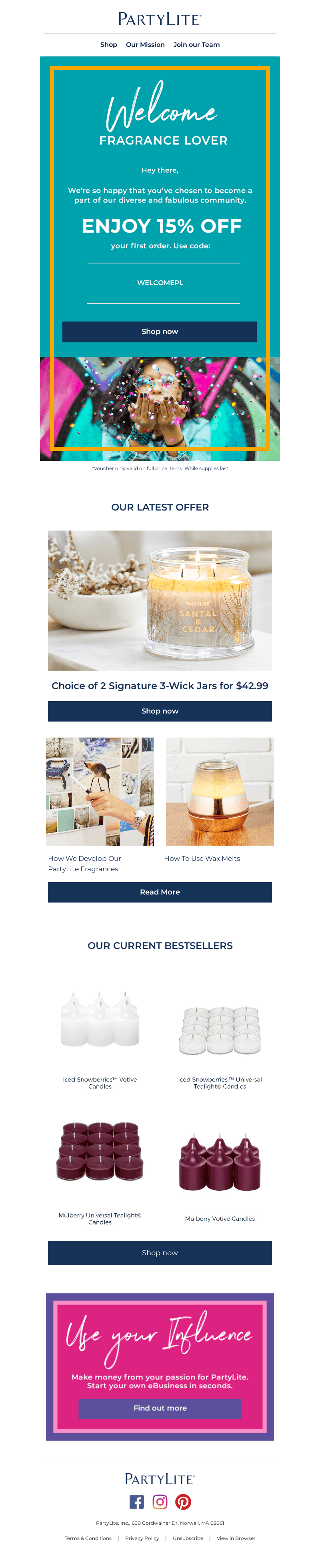 👋 Welcome! Here’s 15% off* your first order 👋