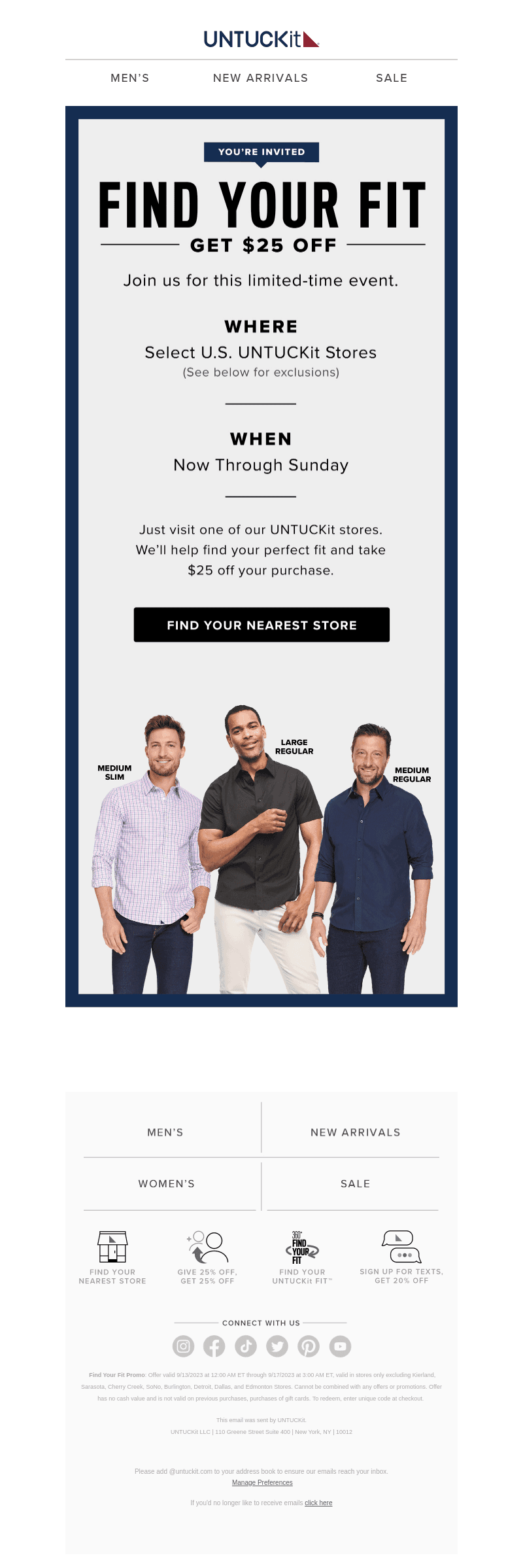 Get $25 Off When Your Find Your Perfect-Fitting Shirt