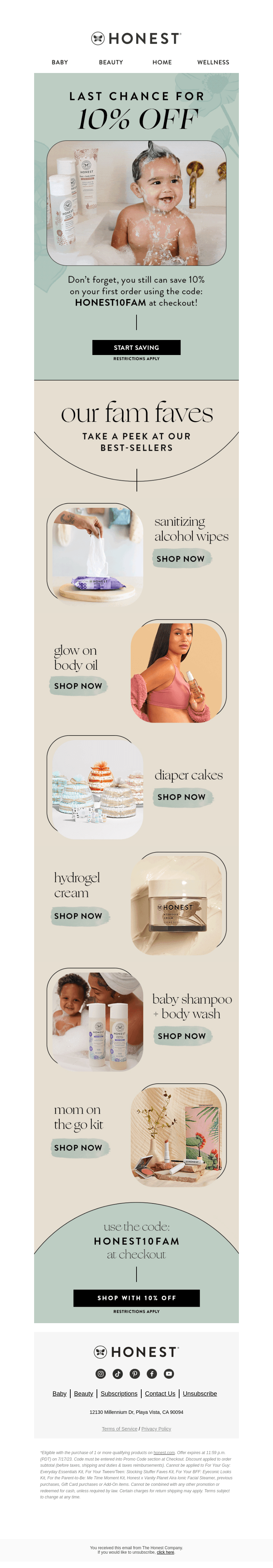 Honest Company email from Wed, Sep 13, 2023