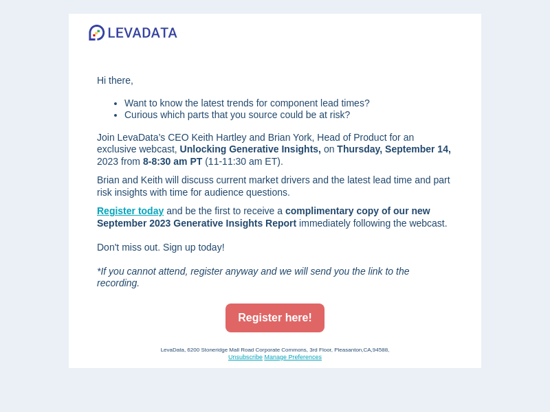 there Exclusive webcast: Unlocking Generative Insights, Thursday, Sept 14