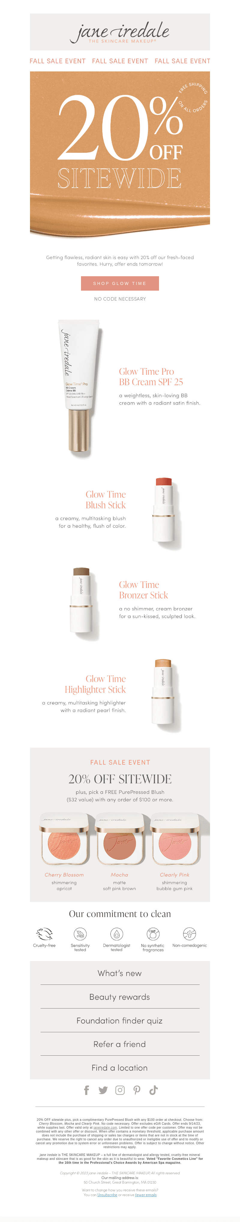 Get glowing with 20% off