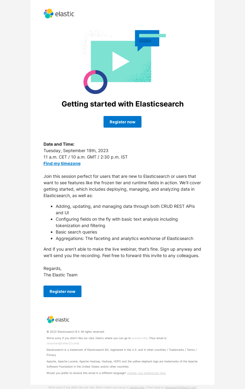 [Last chance to register] Getting Started with Elasticsearch