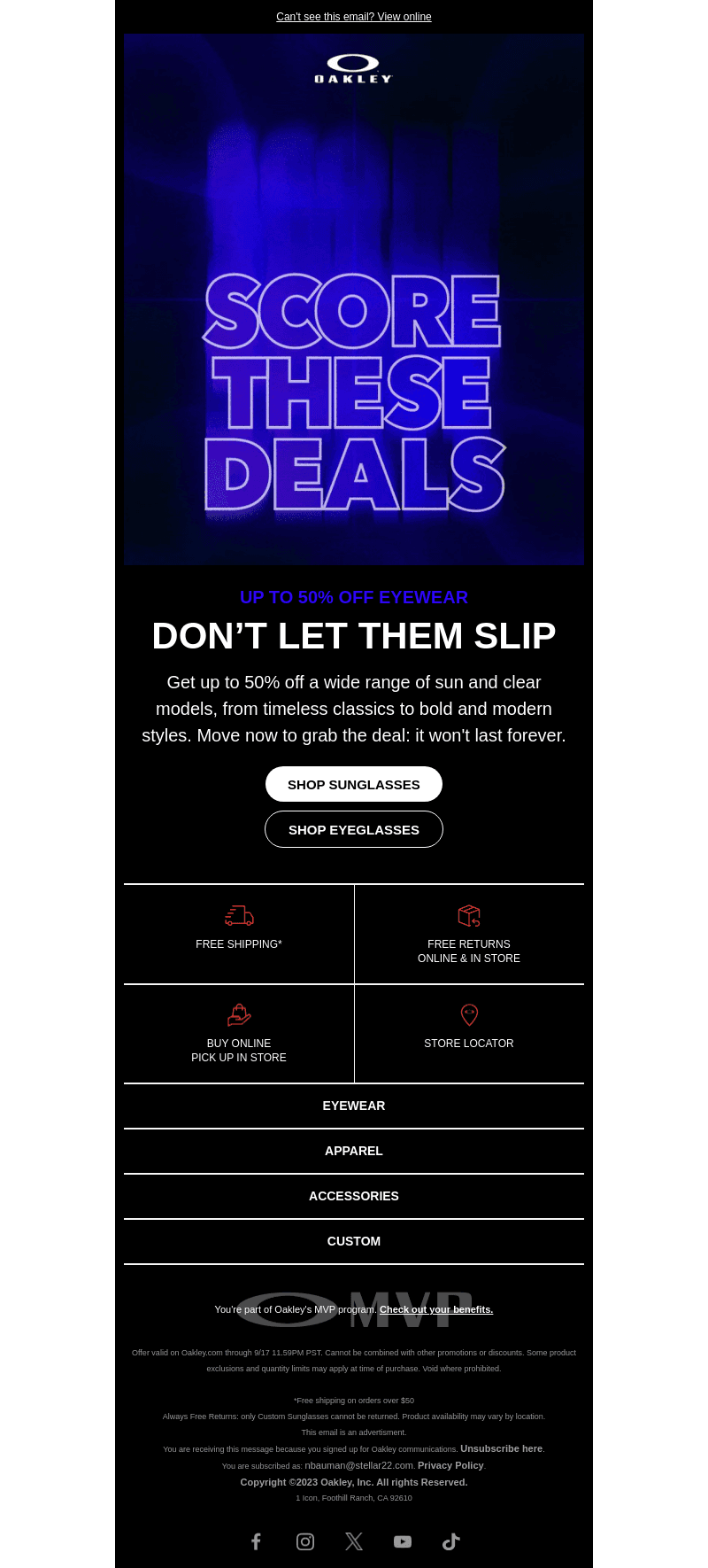 Score Up To 50% Off Eyewear