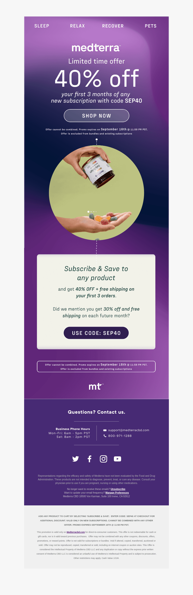 Why wait to get 40% off your first 3 sub orders?
