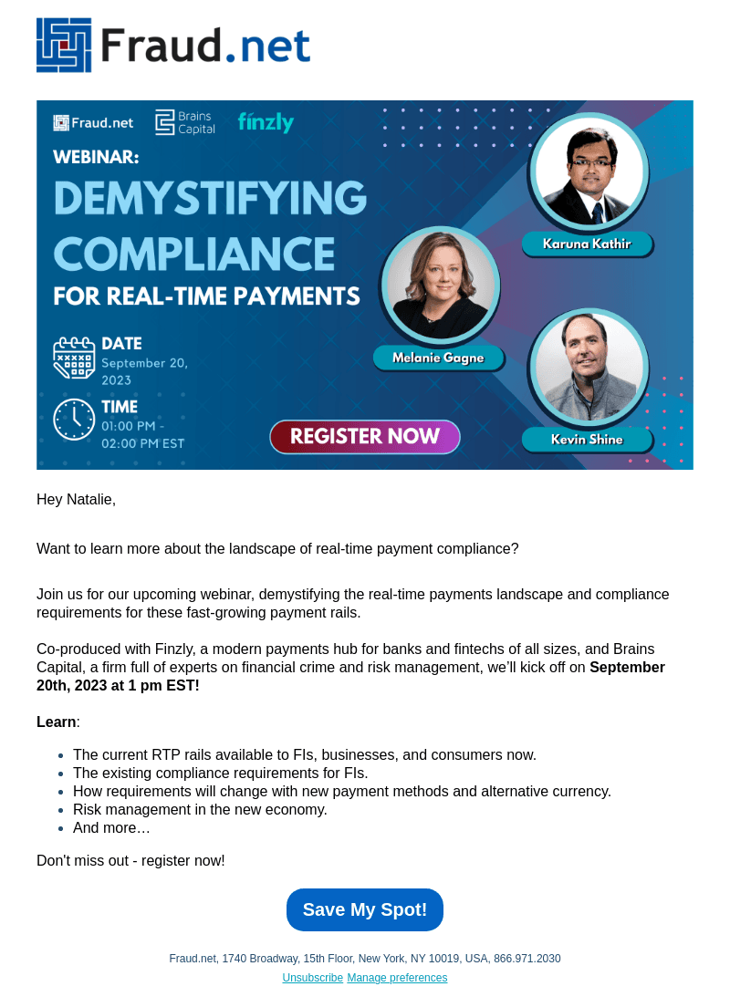 Fraud.net email from Thu, Sep 14, 2023