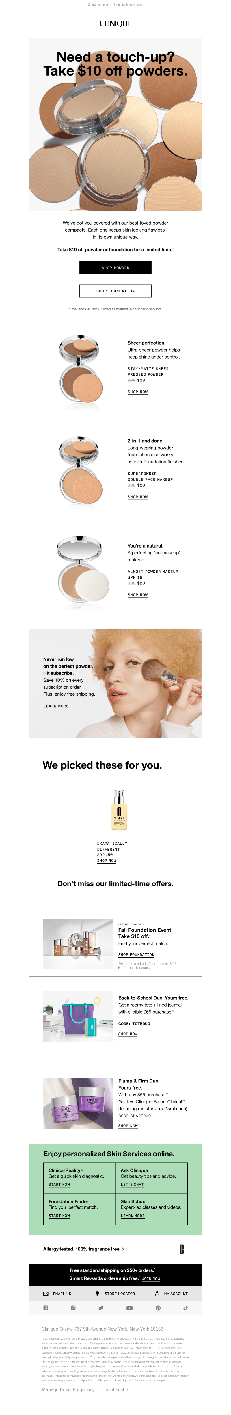 Powder perfection. Take $10 off!