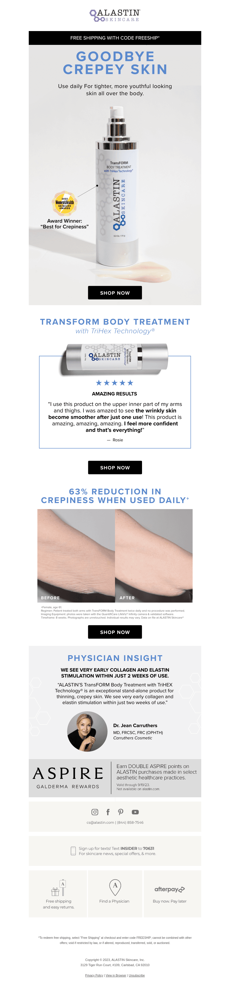 63% Reduction in Crepiness