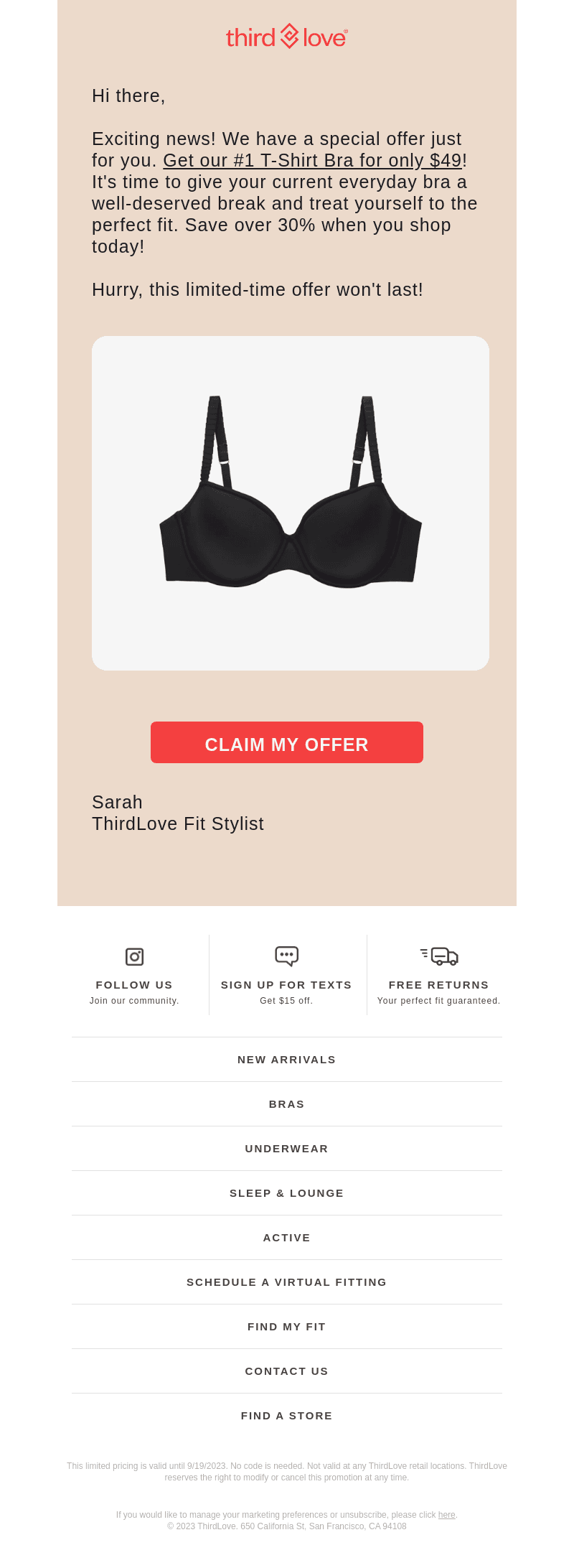 $49 for Our #1 Bra Everyone's Raving About!