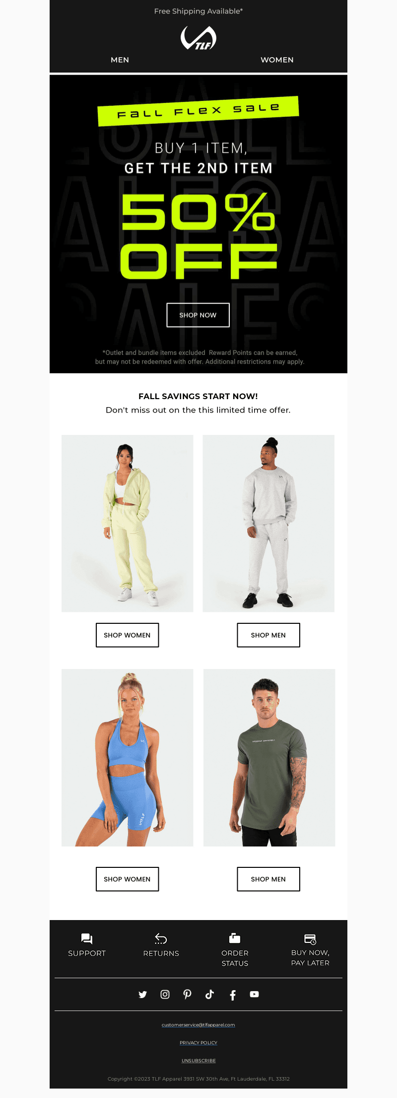 Buy 1 Get 2nd items 50% OFF!