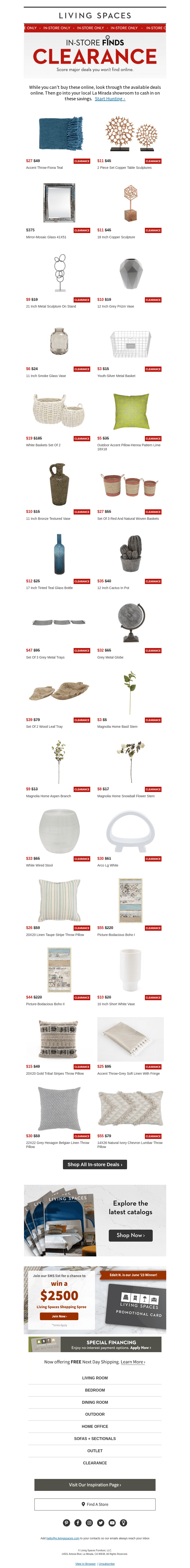 In-store only clearance items! Up to 89% off