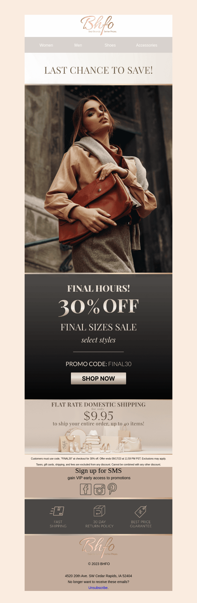 Last Chance! Get Final Sizes Now