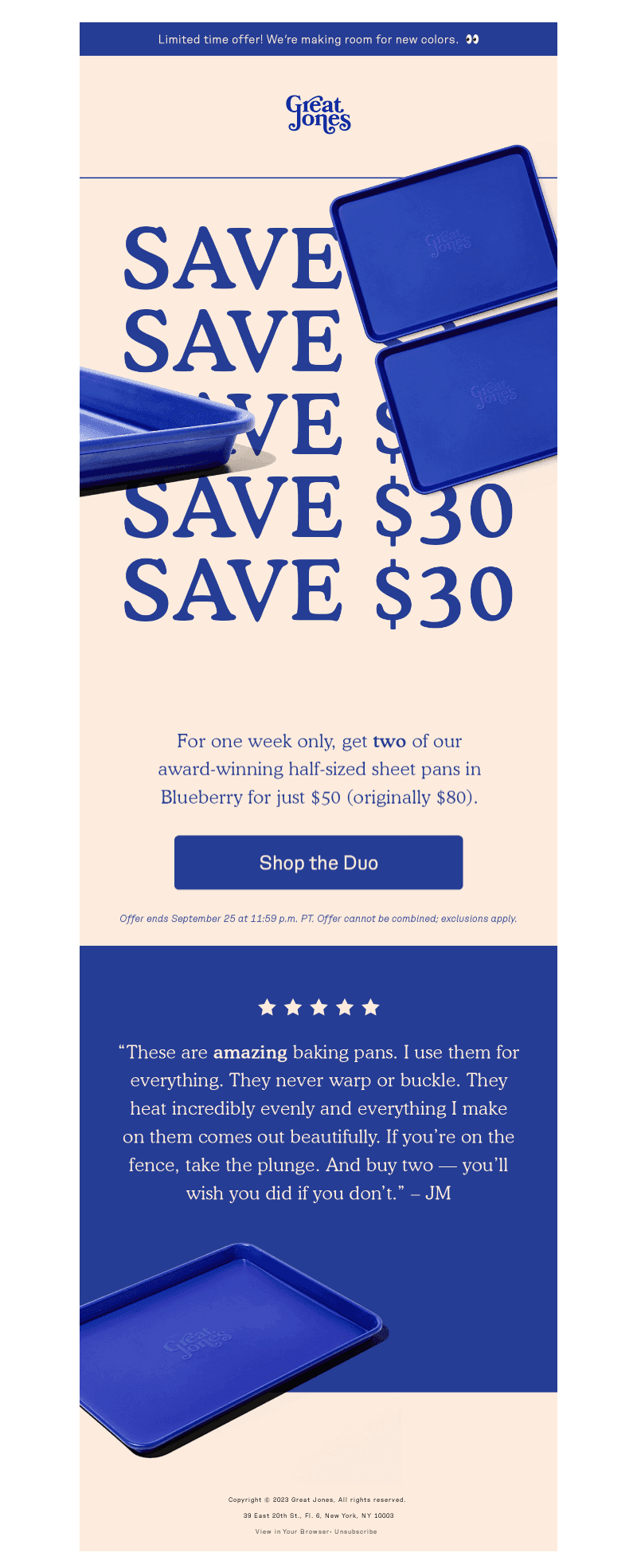 Get two blue sheet pans for $50! 🚨