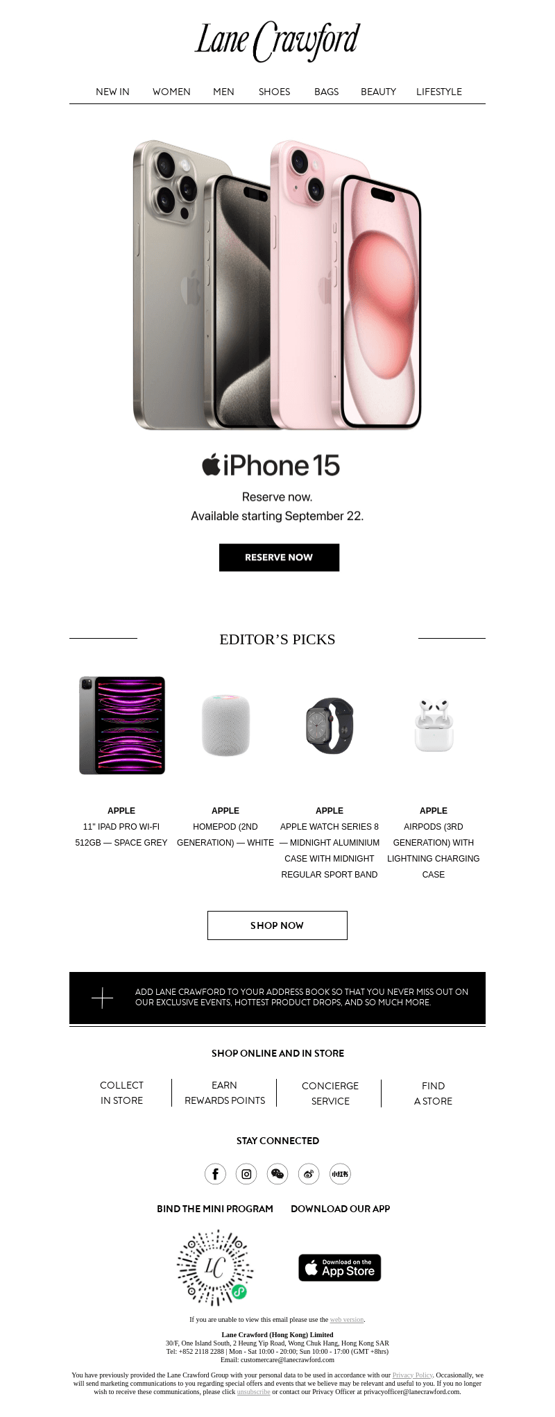 iPhone 15 and iPhone 15 Pro. Reserve now.