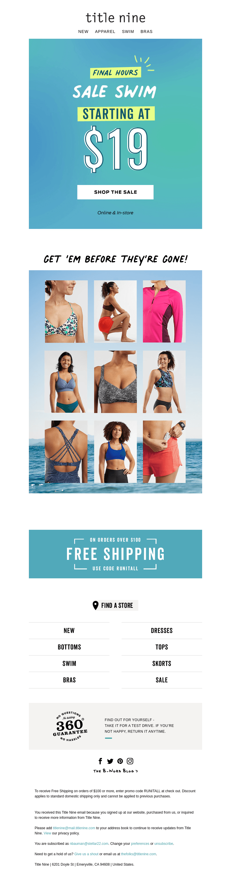FINAL HOURS! Swim starting at $19