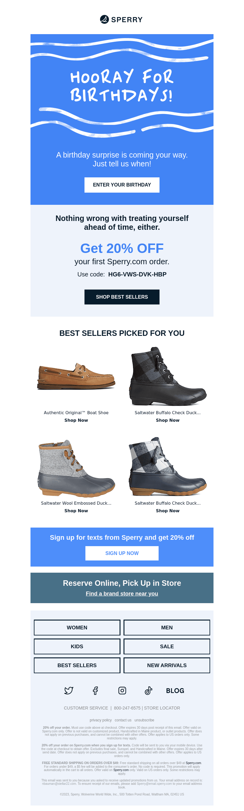 Sperry email from Tue, Sep 19, 2023