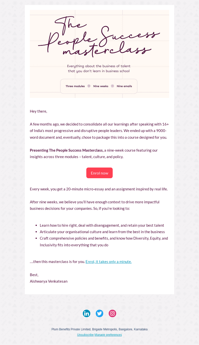 Introducing the People Success Masterclass