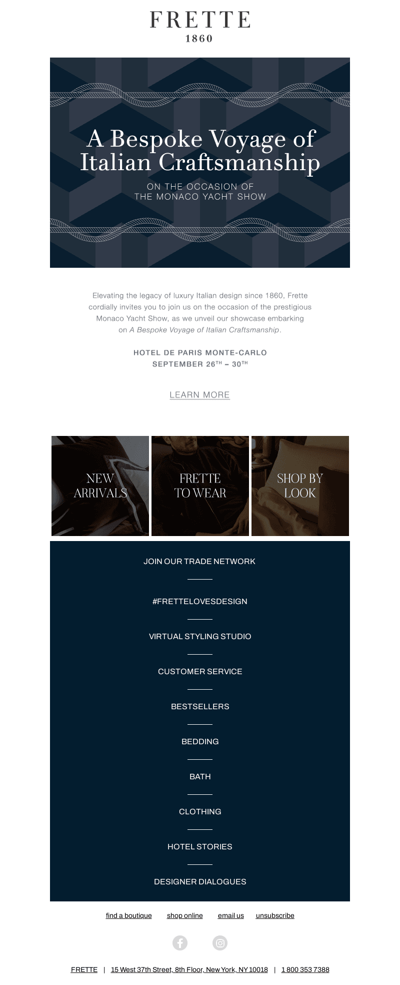 Celebrate Frette in Monaco