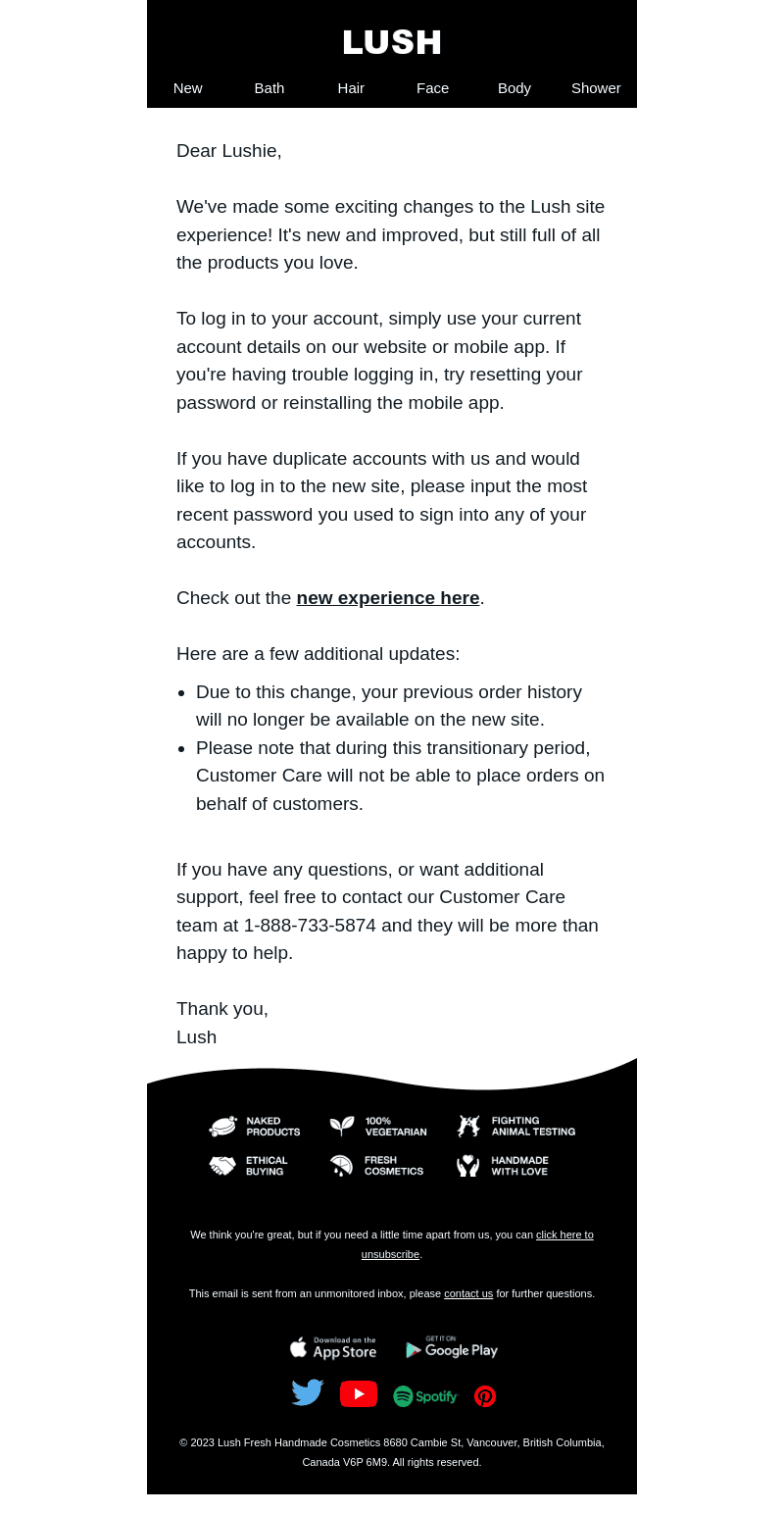 Exciting updates to the Lush site experience!