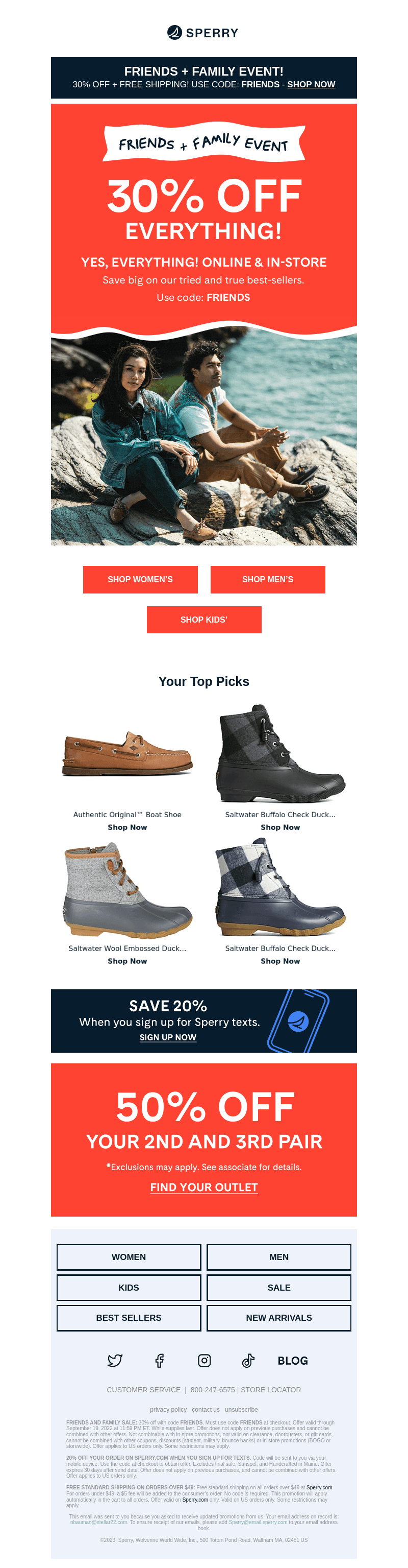 Sperry email from Wed, Sep 20, 2023