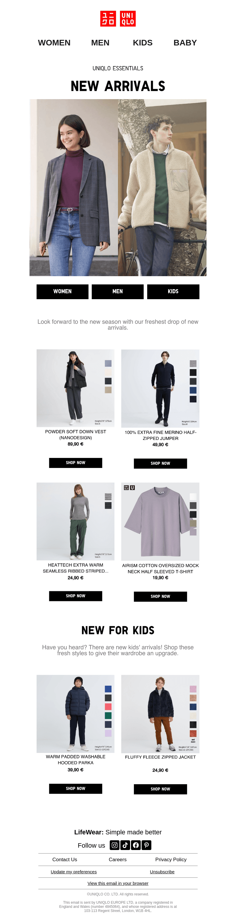 New arrivals: keep warm with HEATTECH