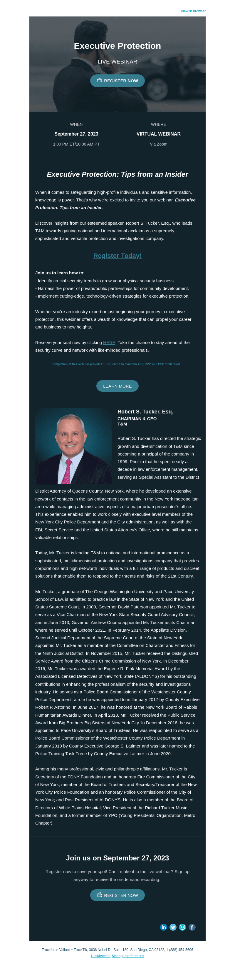 [Webinar Alert] Unveiling the Secrets of Executive Protection – Join Us!
