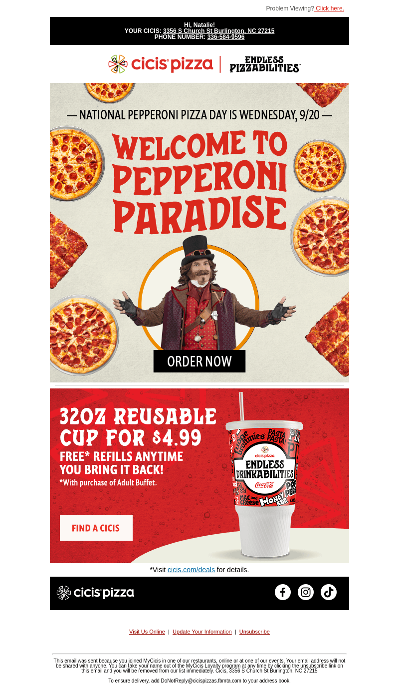Join us today for Pepperoni Pizza Day! 🍕