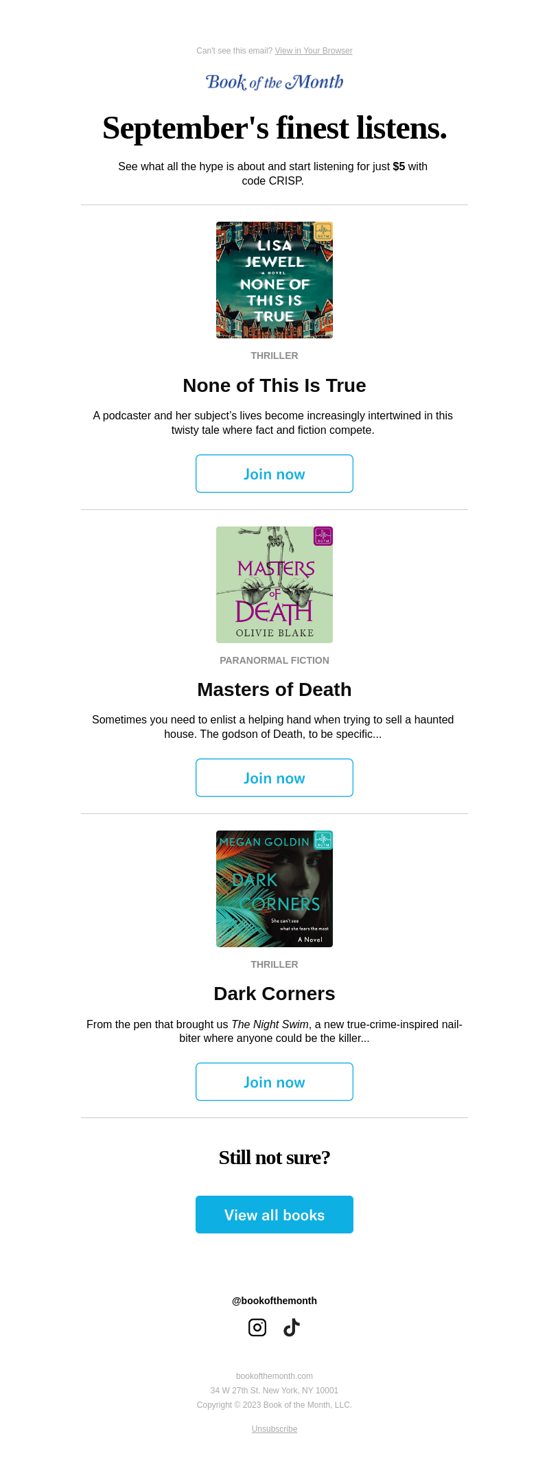 September's top audiobooks.