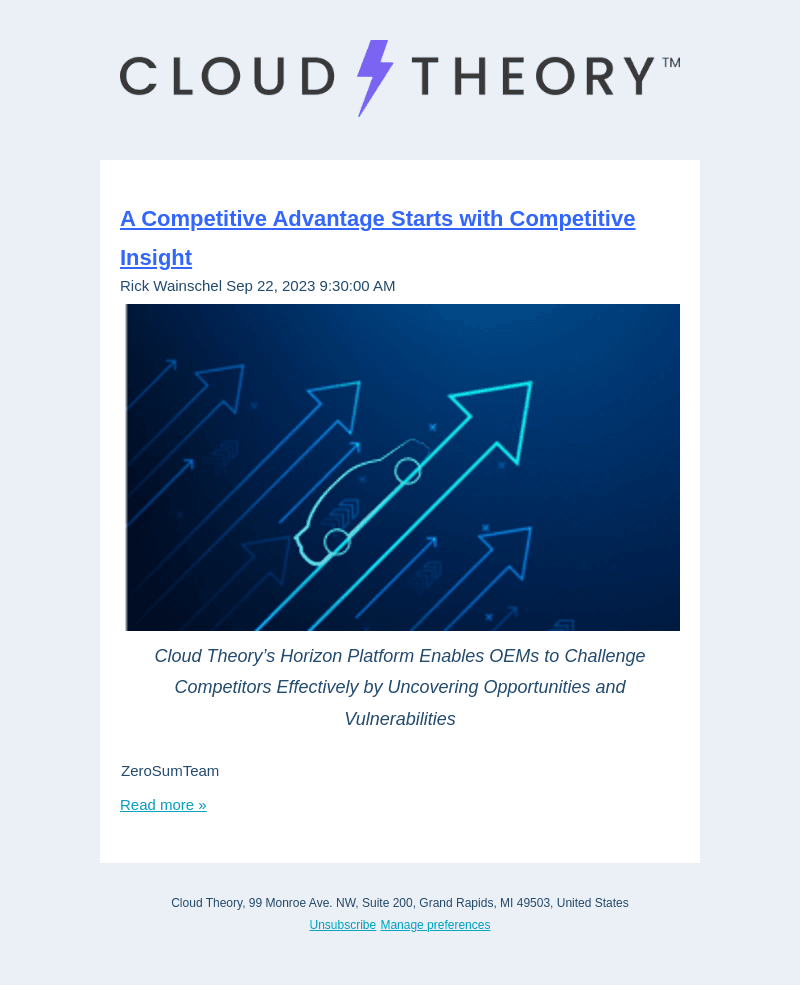 A Competitive Advantage Starts with Competitive Insight