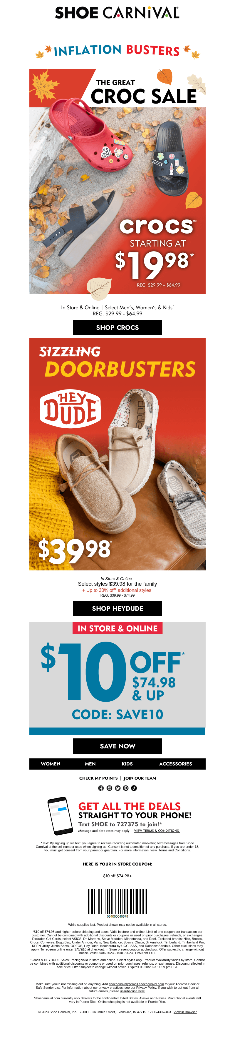 Crocs starting at $19.98 inside 📣