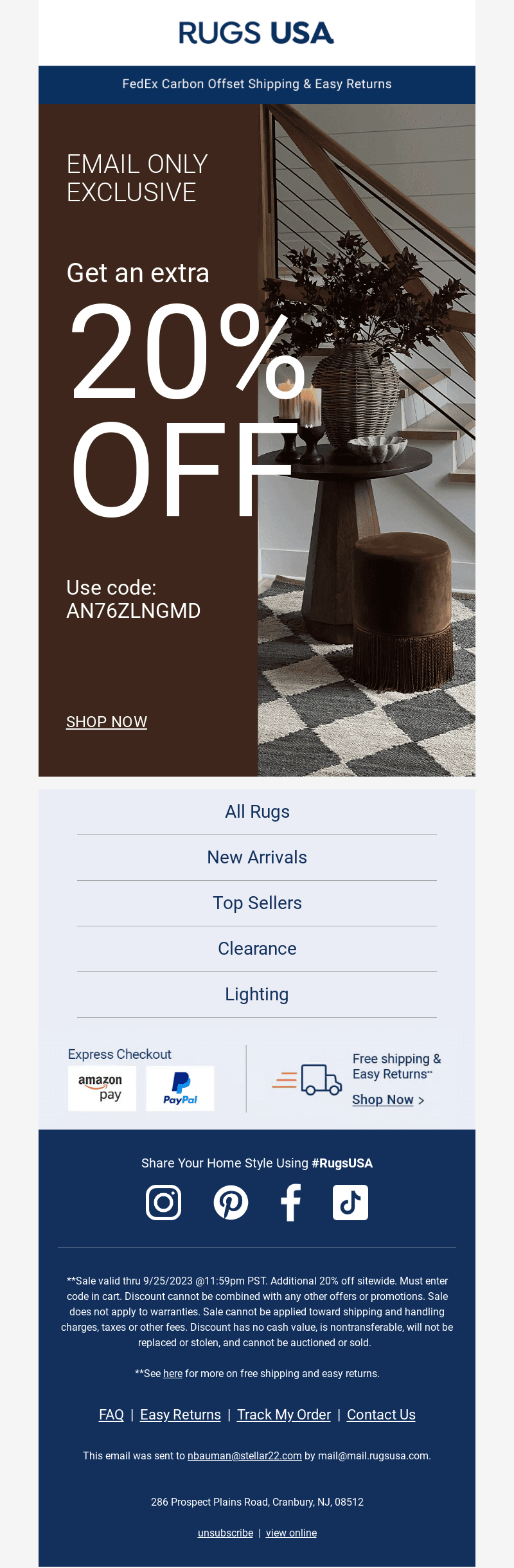Email Exclusive Offer: 20% Off Sitewide 🎉