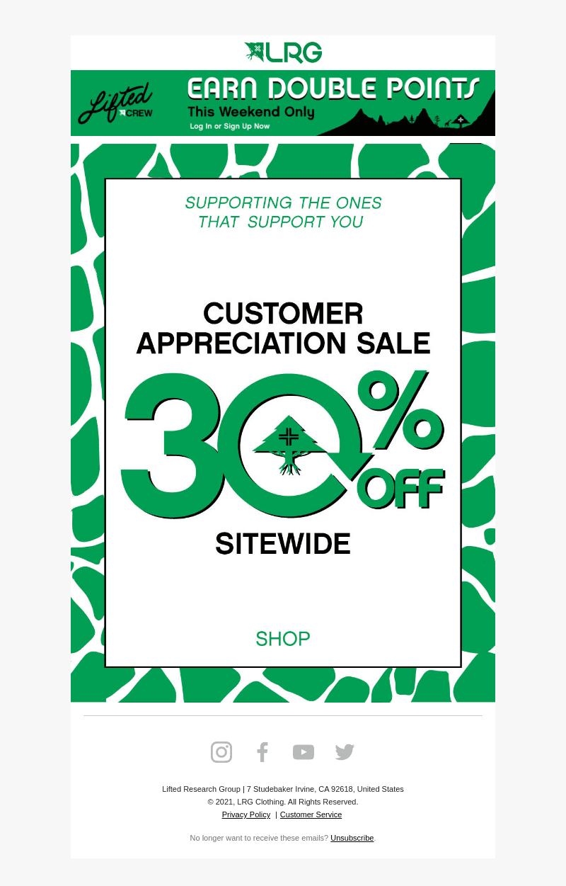 ENDS TONIGHT! 30% Off Sitewide + Double Points